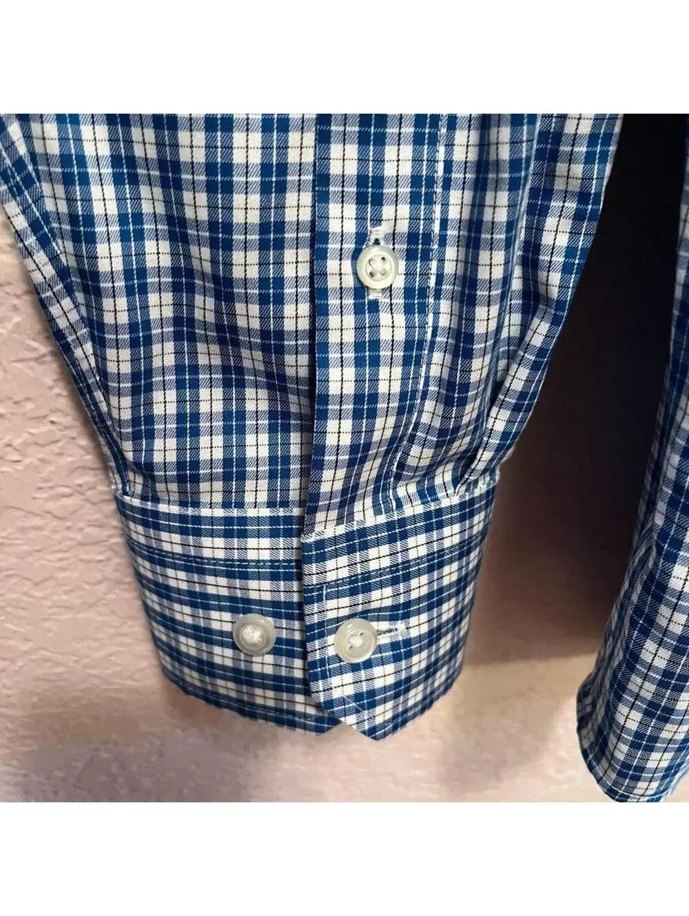 Banana Republic Slim Fit Blue Checkered Dress Shirt